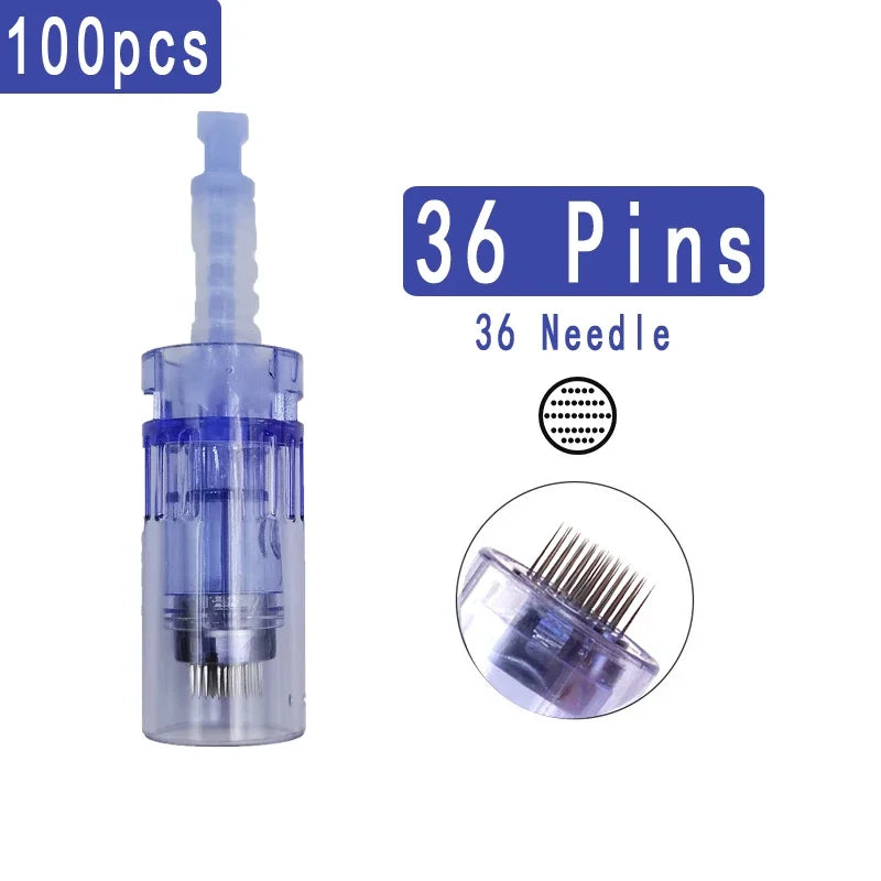 100/50/10Pcs Derma pen Needle Cartridges Bayonet for Dr pen A6 A1 A10 E30 N2 M5 M7 Electric Beauty Microneedling MTS Skin Care